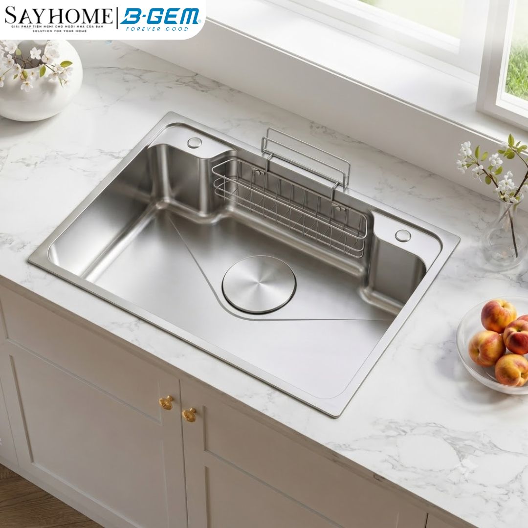Chậu rửa chén bát 1 hố inox 304 B-GEM BG-8050CRH 80cm tại thành phố Hồ Chí Minh