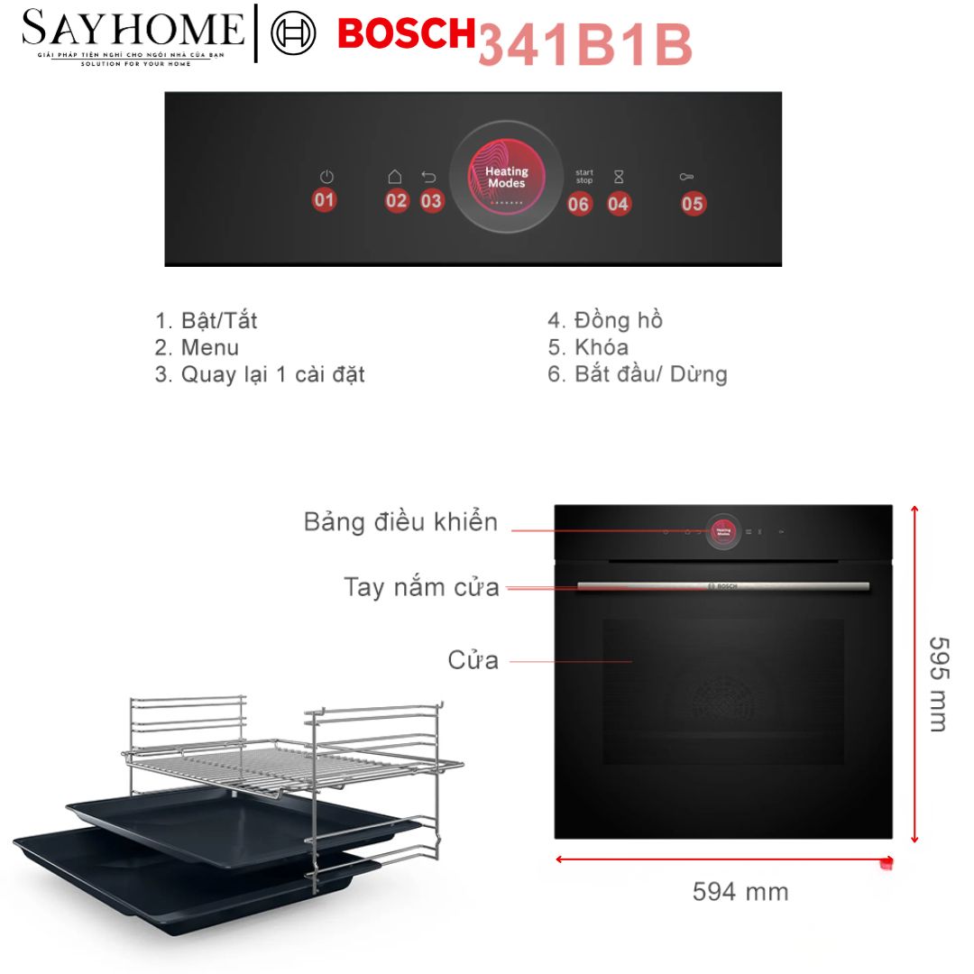 Lò nướng BOSCH HBG7341B1B Series 8 âm tủ 71 Lít tại thành phố Hồ Chí Minh
