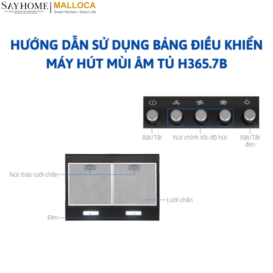 Máy hút mùi âm tủ Malloca H365.7B tại thành phố Hồ Chí Minh