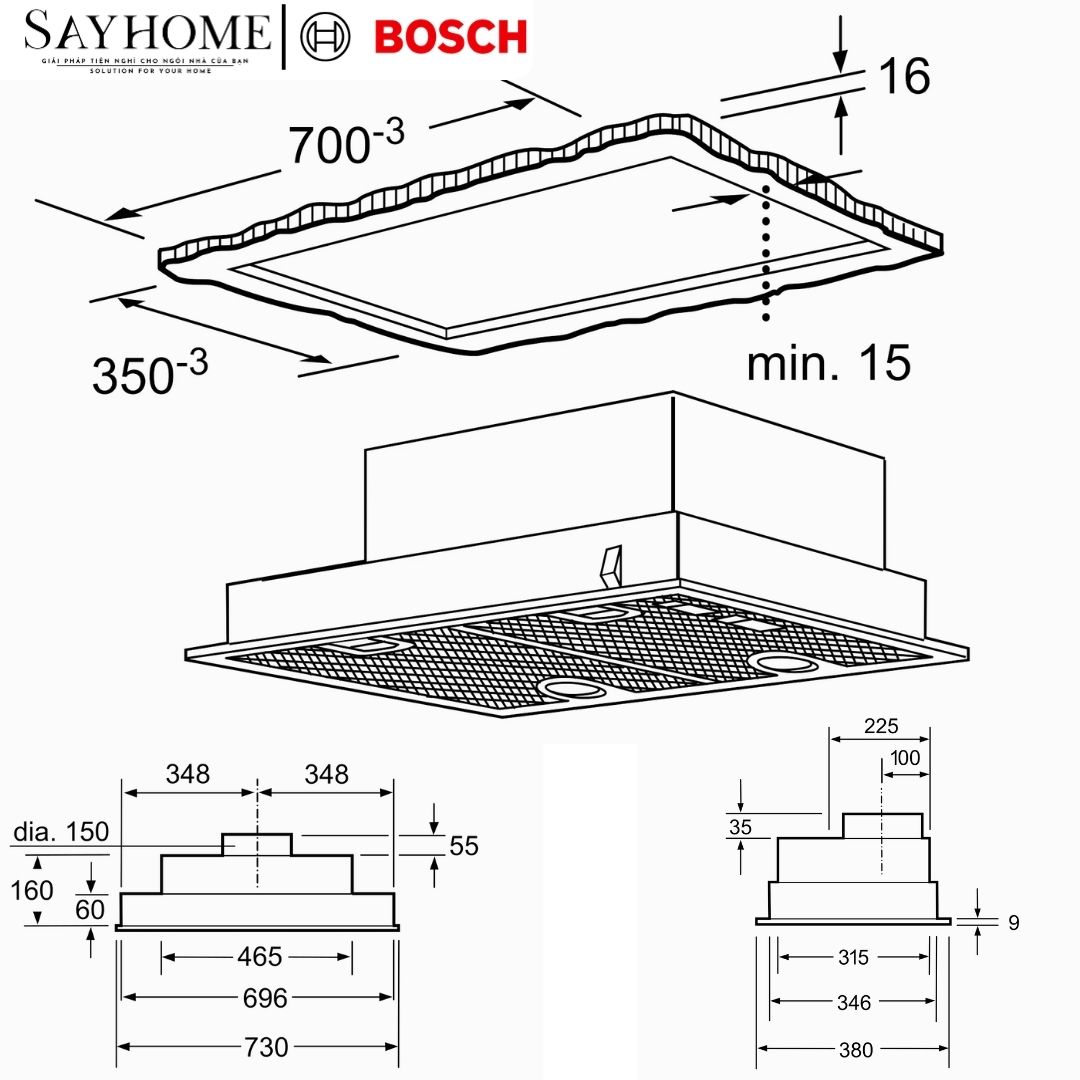 Máy Hút Mùi Bosch DHL755BM Âm Tủ Serie 4 tại thành phố Hồ Chí Minh