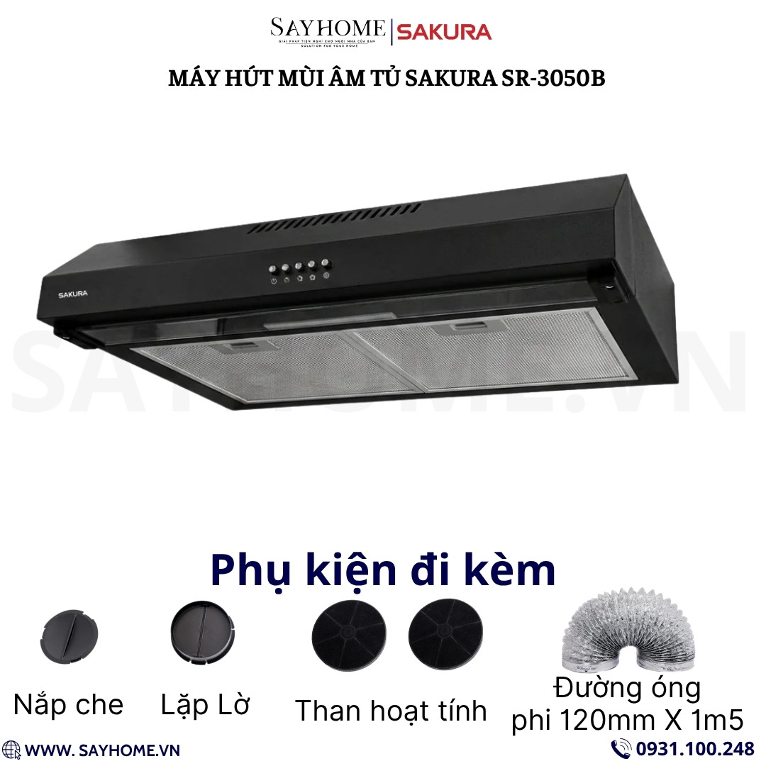 Máy hút mùi SAKURA SR-3050B âm tủ tại thành phố Hồ Chí Minh