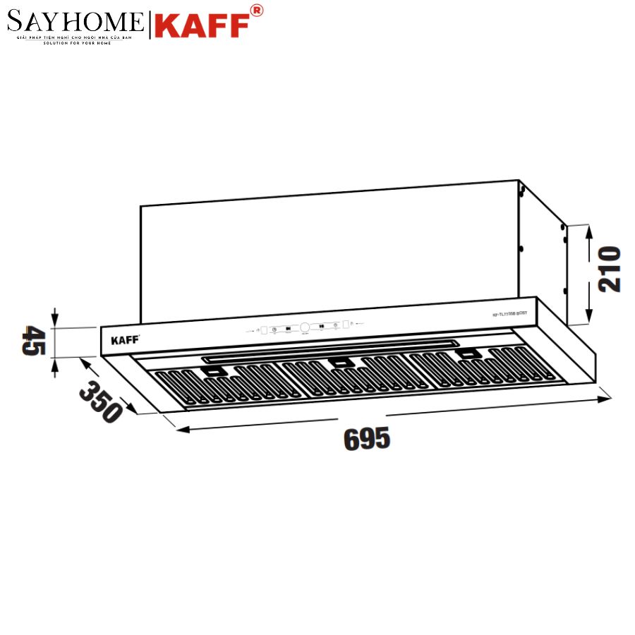 Máy hút mùi KAFF KF - TL7735B BOST âm tủ, cảm ứng tại thành phố Hồ Chí Minh