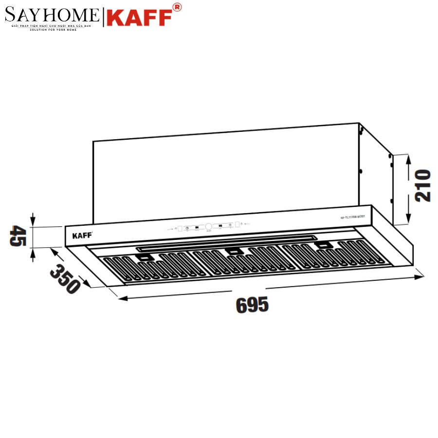 Máy hút mùi KAFF KF - TL7735S BOST âm tủ, cảm ứng tại thành phố Hồ Chí Minh