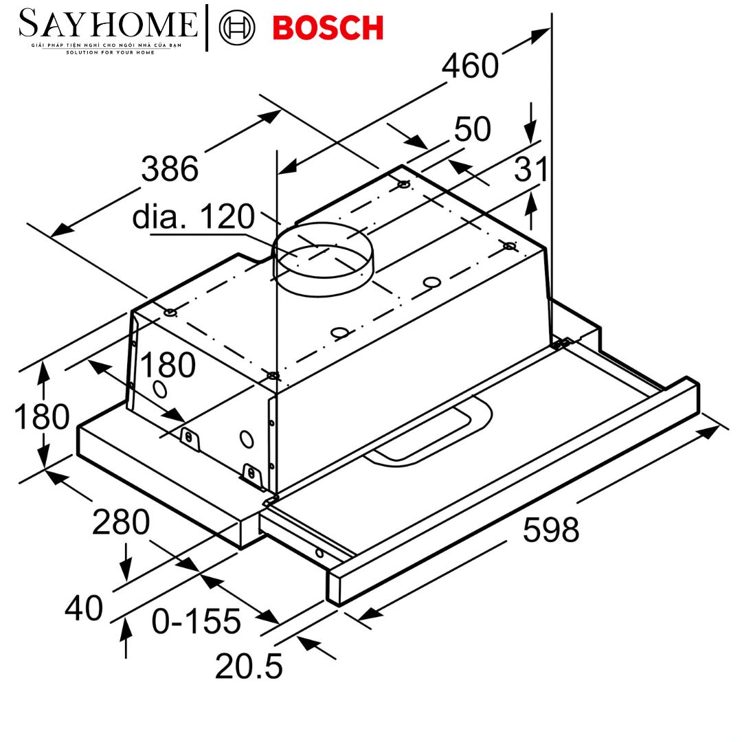 Máy Hút Mùi Bosch DFT63AC50 Âm Tủ Serie 4 tại thành phố Hồ Chí Minh
