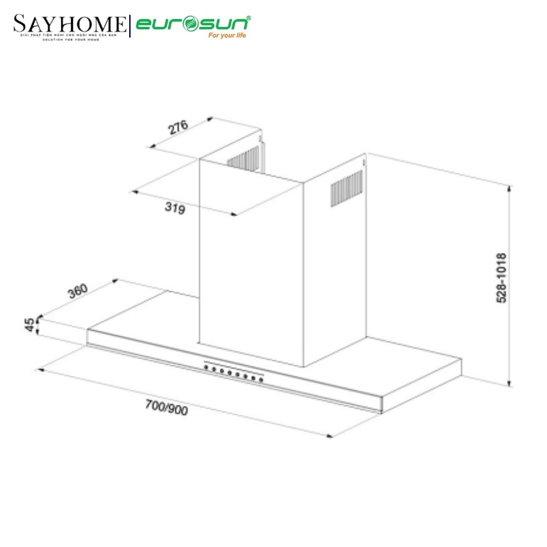Máy hút mùi chữ T EUROSUN EH-70AF79E/90AF79E tại thành phố Hồ Chí Minh