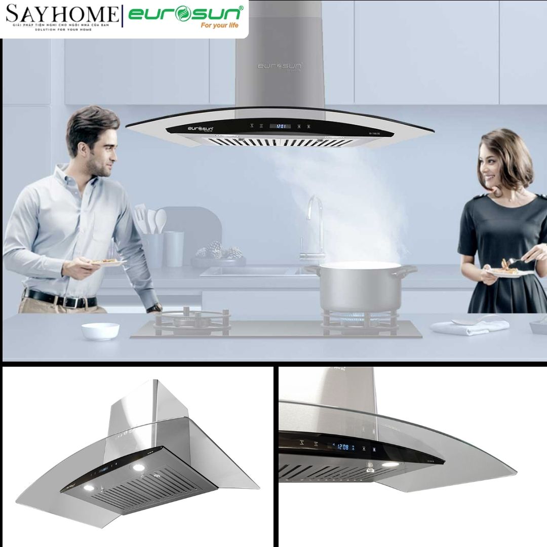 Máy hút mùi kính cong EUROSUN EH-70K15E/EH-90K15E tại thành phố Hồ Chí Minh