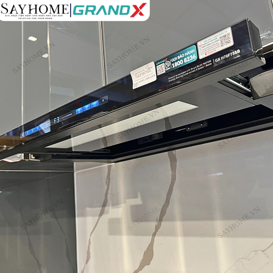 Máy hút mùi GrandX GX H70F75B/ GX H70F75G âm tủ ray kéo tại Thành phố Hồ Chí Minh