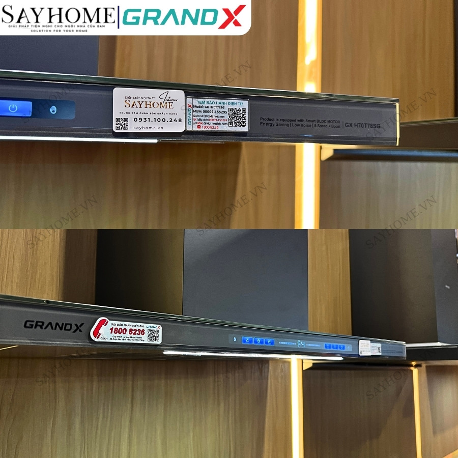 Máy hút mùi GrandX GX H70T78G/ GX H90T78G kính toa, áp tường Máy hút mùi GrandX GX H70T78G/ GX H90T78G kính toa, áp tường tại thành phố Hồ Chí Minh