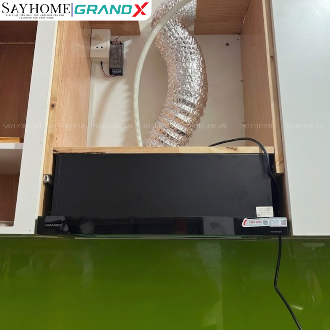 Máy hút mùi GrandX GX H60F56B / GX H70F56B âm tủ, ray kéo, màu đen tại Thành phố Hồ Chí Minh