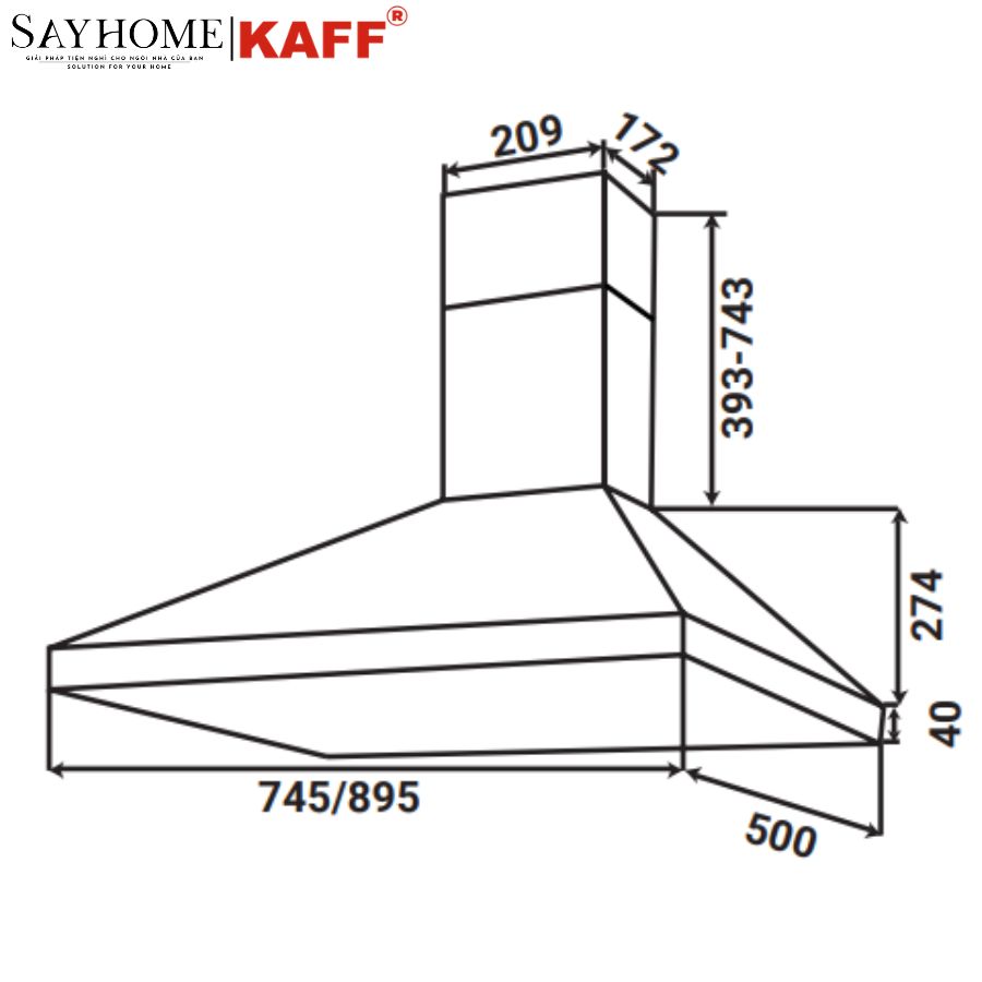 Máy hút mùi KAFF KF - PYRA750 tại thành phố Hồ Chí Minh