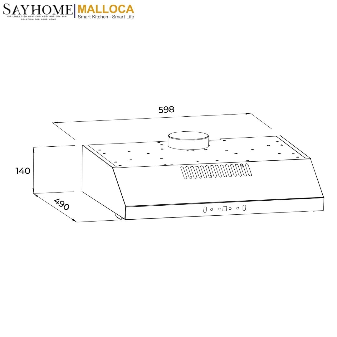 Máy hút mùi âm tủ MALLOCA MH6014B tại thành phố Hồ Chí Minh