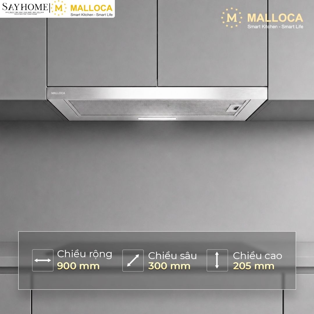 Máy hút mùi MALLOCA MH 90SMC ECO âm tủ ray kéo tại Thành phố Hồ Chí Minh