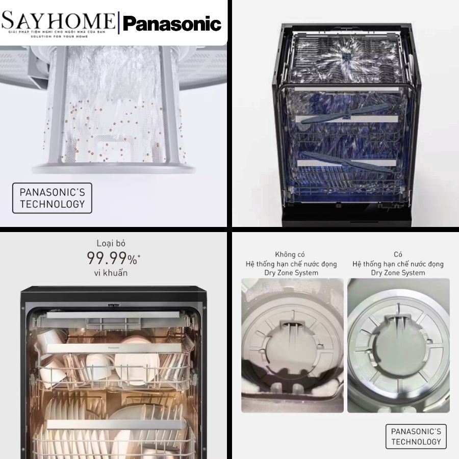 Máy rửa chén PANASONIC NP-FMK16XEVN độc lập 15 bộ chén dĩa