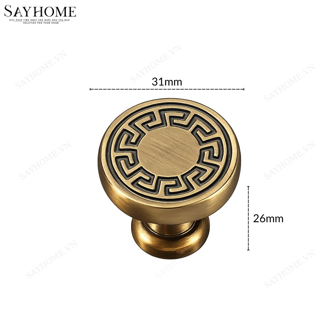 Núm tủ tân cổ điển vintage màu đồng SH1526 tại thành phố Hồ Chí Minh