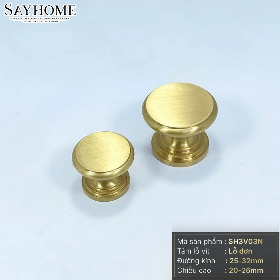 Núm tủ tân cổ điển vintage màu vàng gold SH3V03N tại thành phố Hồ Chí Minh