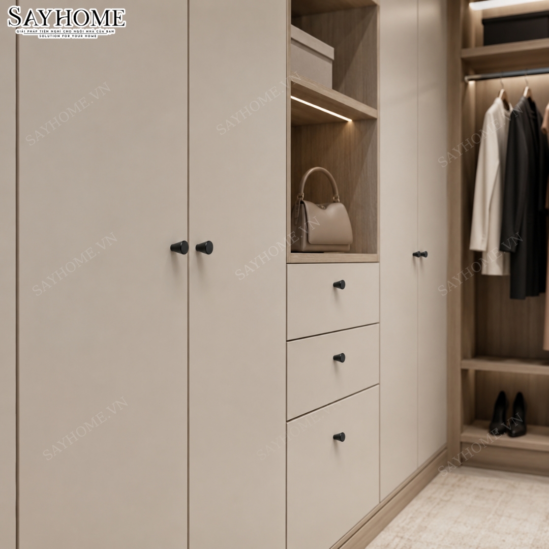 Núm tủ hiện đại màu vàng mờ và đen mờ SH55VD57N tại thành phố Hồ Chí Minh