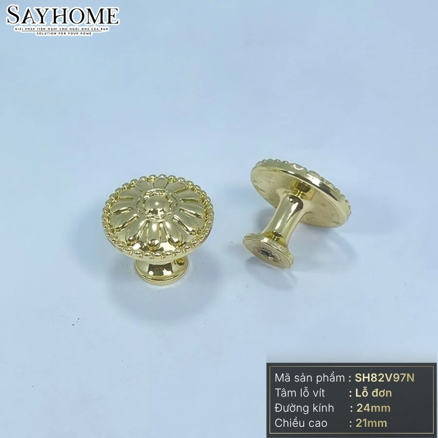 Núm tủ tân cổ điển vintage màu vàng gold SH82V97N tại thành phố Hồ Chí Minh