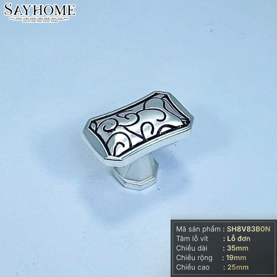 Núm tủ tân cổ điển vintage màu vàng bóng, đen mờ và bạc SH8V83B0N tại thành phố Hồ Chí Minh