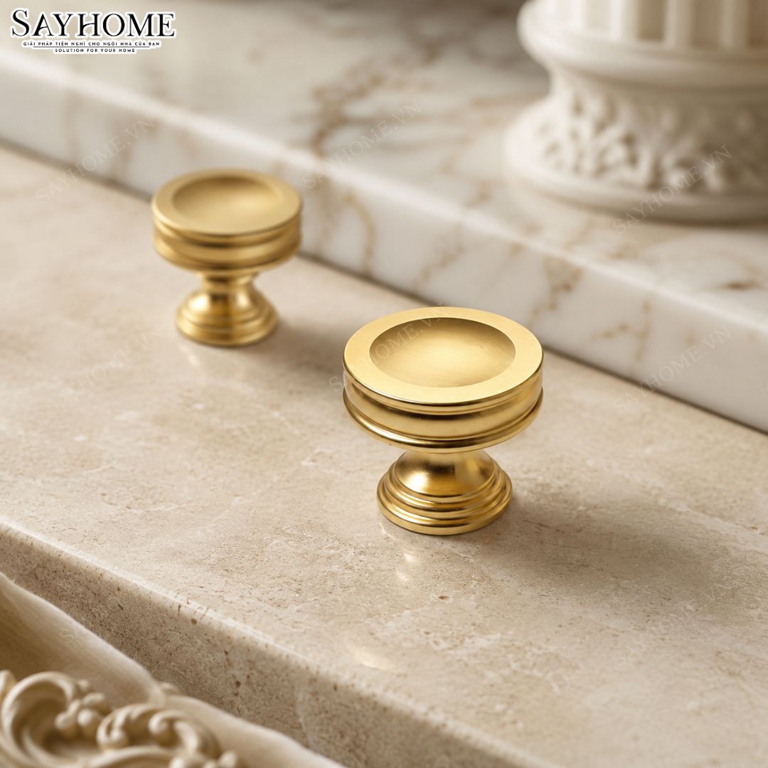 Núm tủ tân cổ điển vintage màu vàng gold SH9331 tại thành phố Hồ Chí Minh