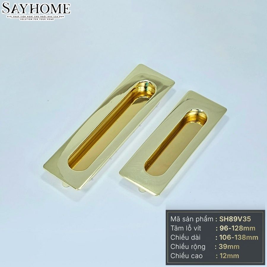 Tay nắm âm tủ hiện đại cao cấp màu vàng gold 18k SH89V35 tại Thành phố Hồ Chí Minh