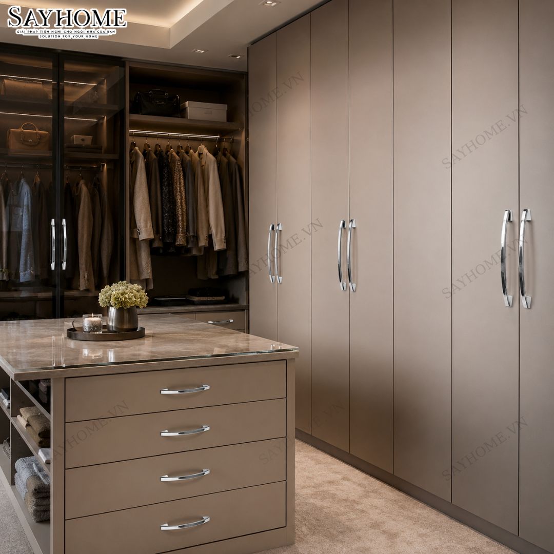 Tay nắm tủ hiện đại màu inox SH1007 tại thành phố Hồ Chí Minh