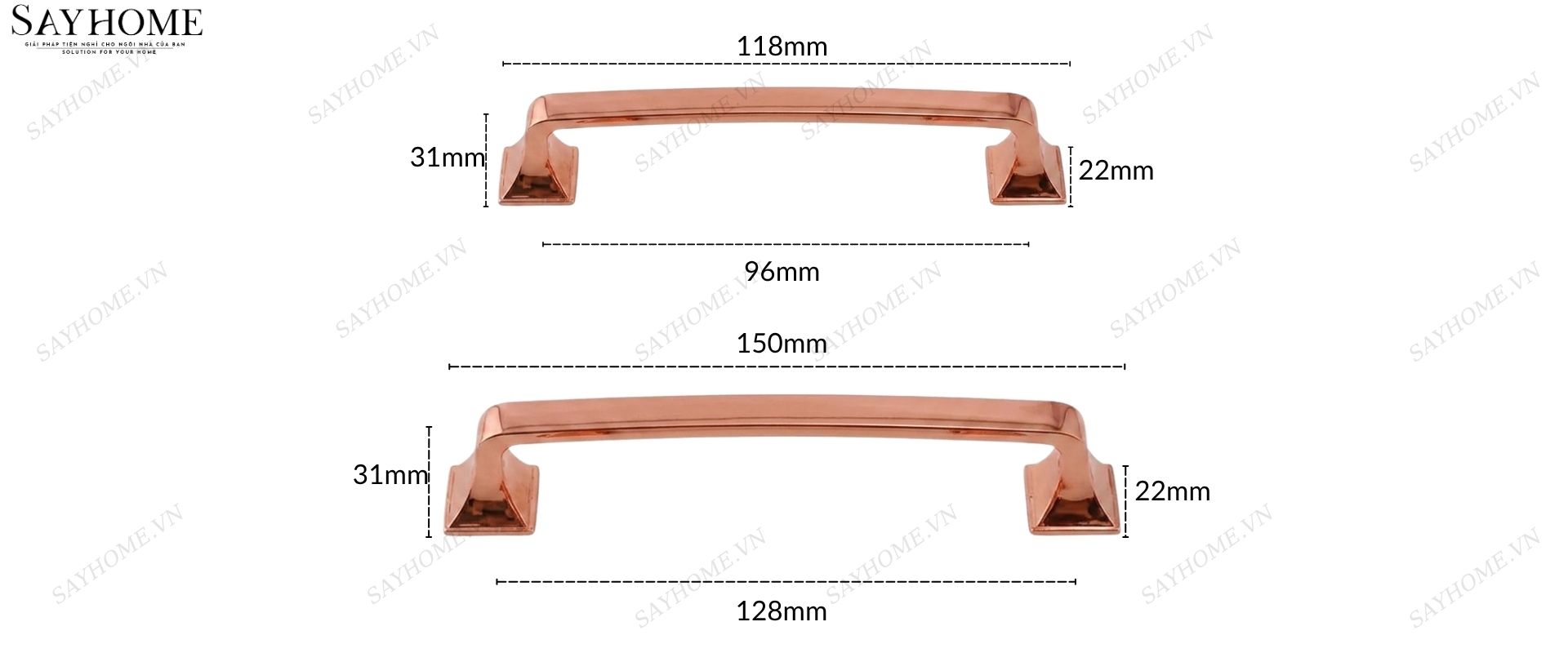 Tay nắm tủ hiện đại màu vàng hồng Rose Gold SH10VH4 tại thành phố Hồ Chí Minh