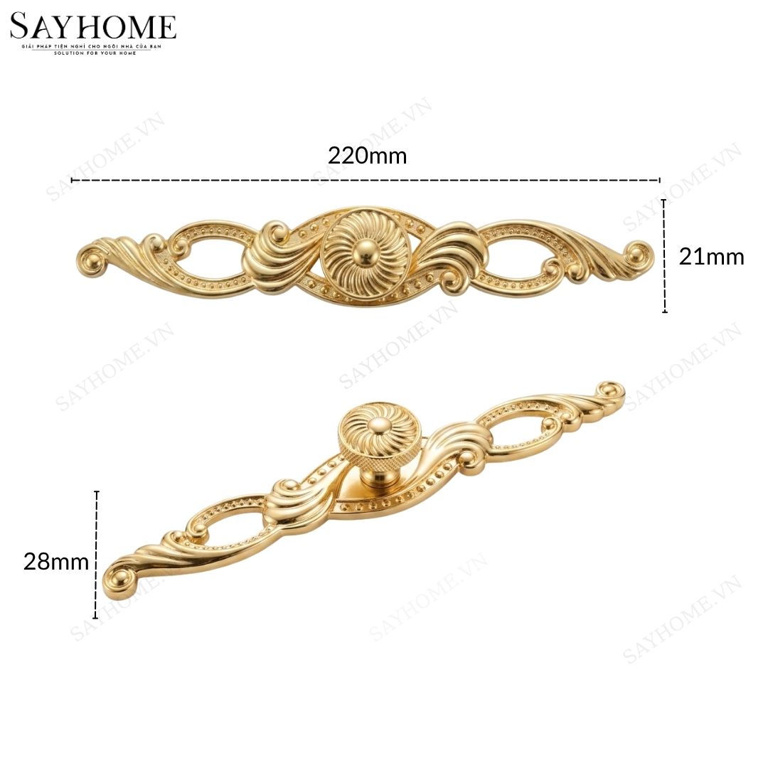 Tay nắm tủ tân cổ điển vintage màu vàng gold SH14V41 tại thành phố Hồ Chí Minh