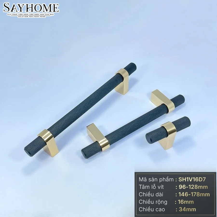 Tay nắm âm tủ hiện đại màu bạc xước SH1V16D7 tại Tân Bình
