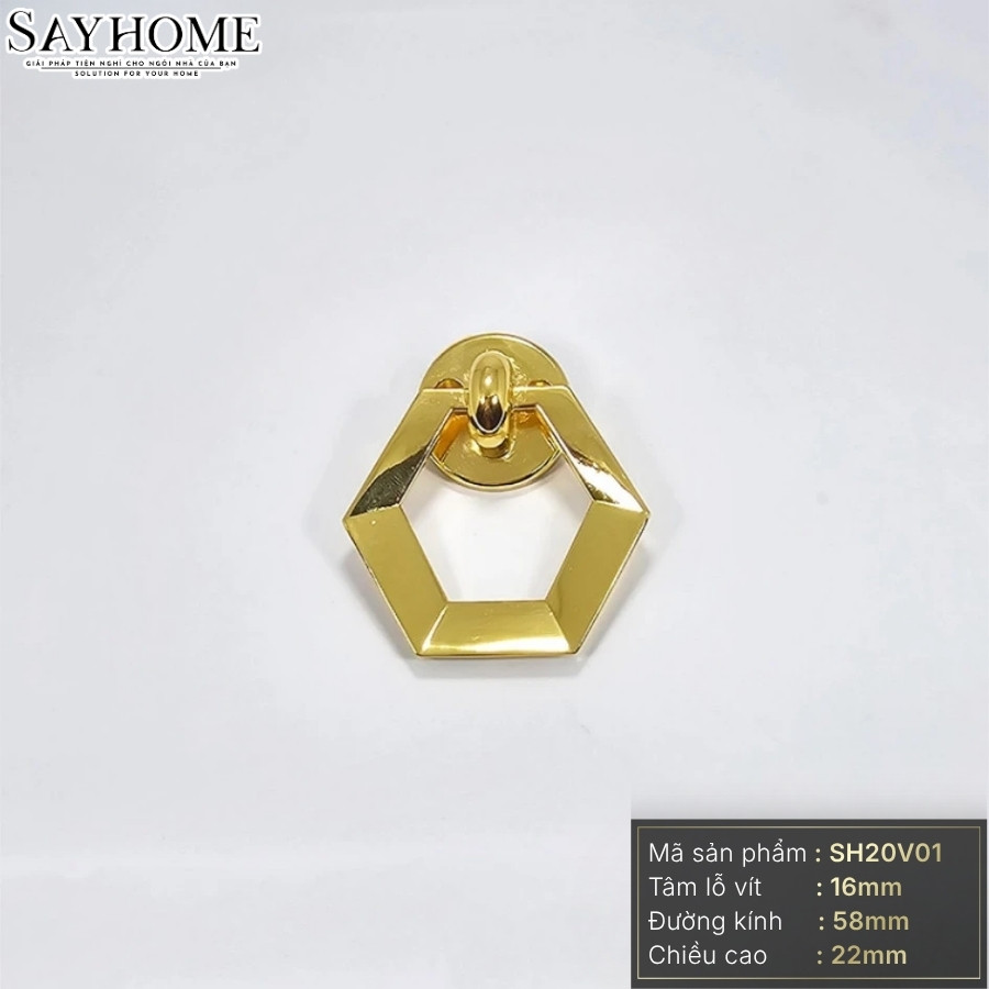 Tay nắm tủ hiện đại dạng khoen màu vàng gold SH20V01 tại thành phố Hồ Chí Minh