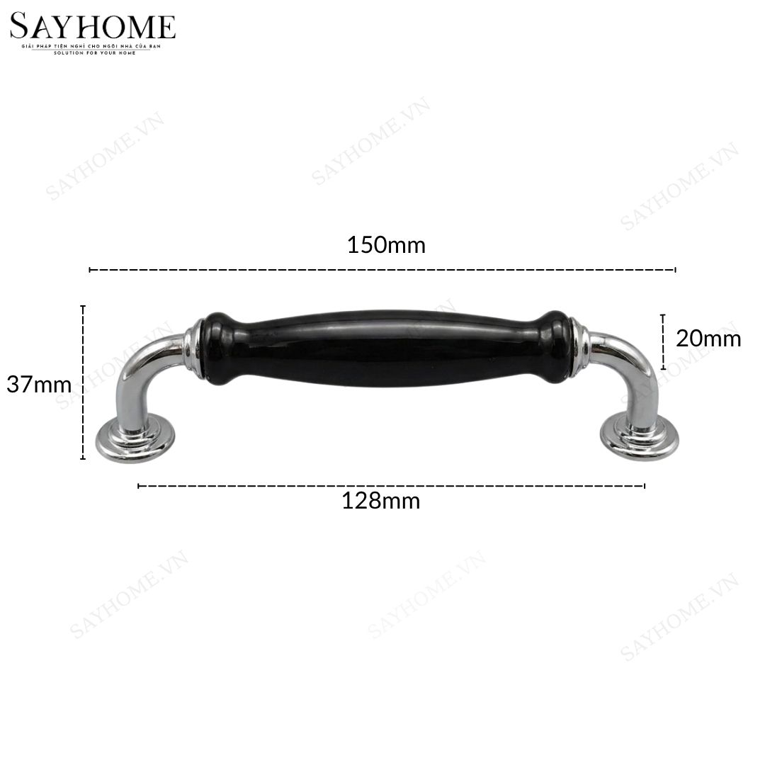 Tay nắm tủ tân cổ điển Vintage màu đen inox SH22D15 tại thành phố Hồ Chí Minh