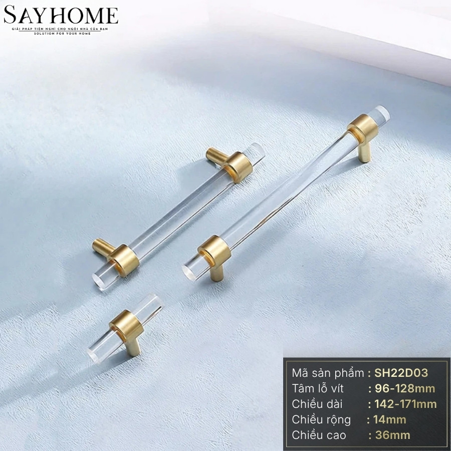Tay nắm tủ hiện đại acrylic đế liên kết đồng SH22D03 tại thành phố Hồ Chí Minh