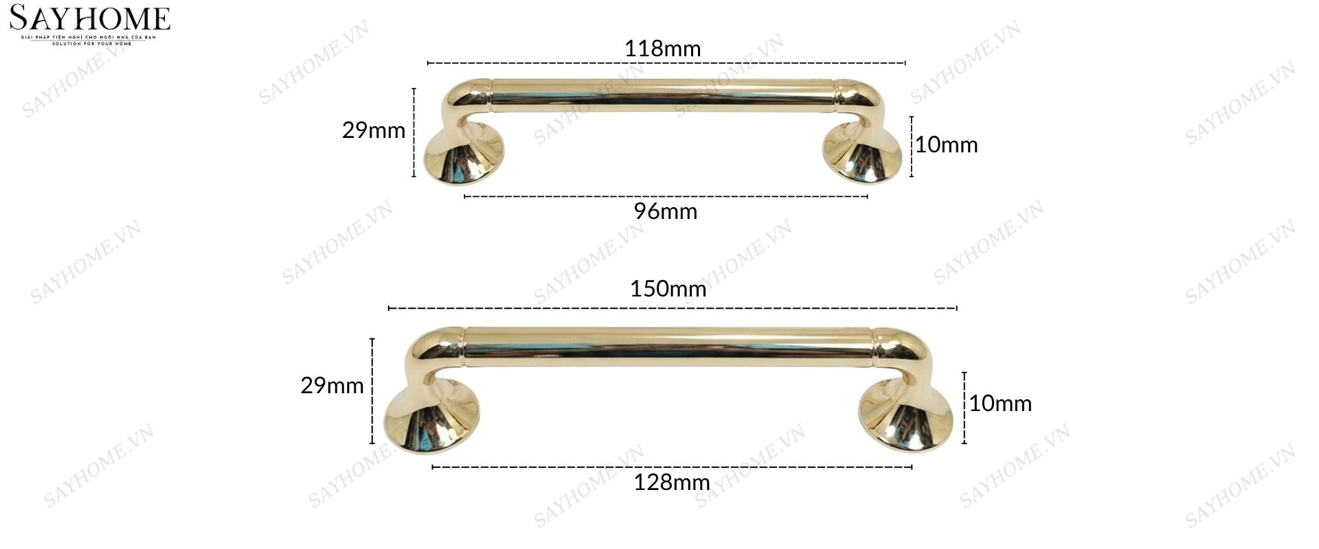 Tay nắm tủ hiện đại màu vàng gold SH2812 tại thành phố Hồ Chí Minh