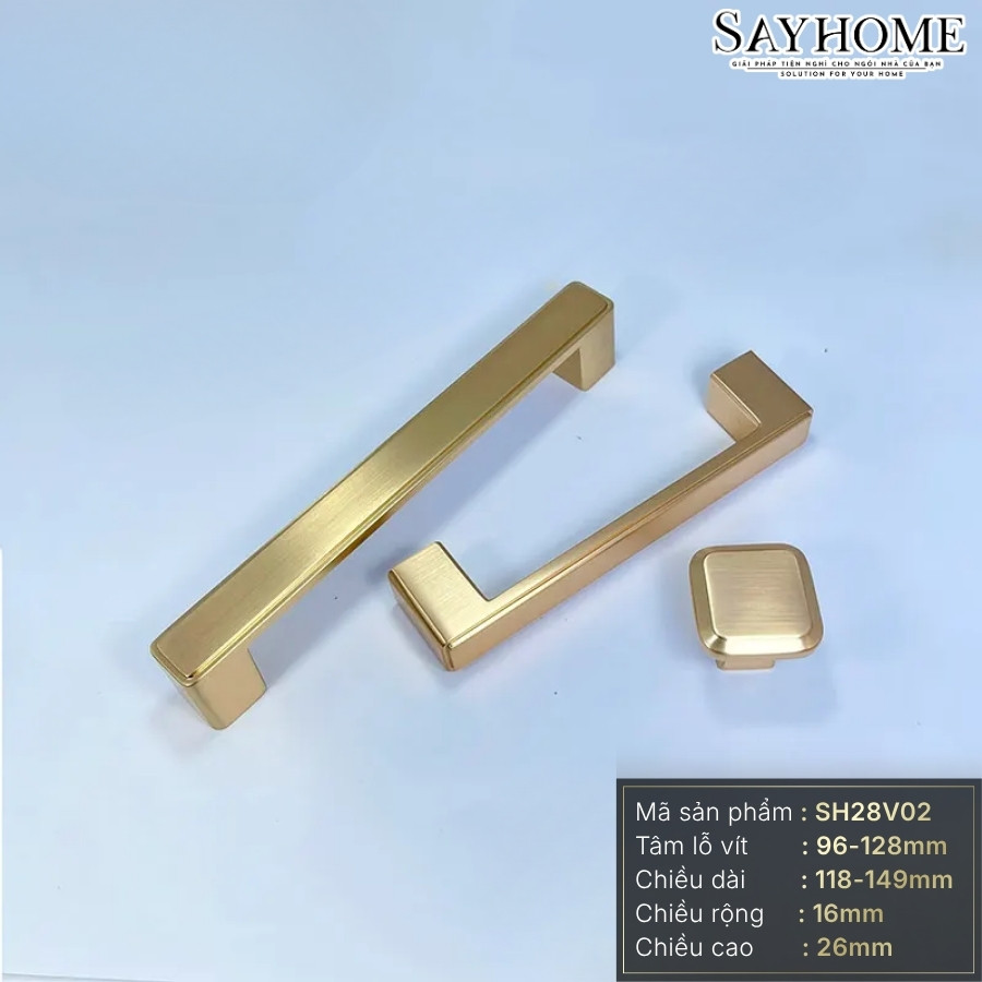 Tay nắm tủ hiện đại màu vàng gold SH28V02 tại thành phố Hồ Chí Minh