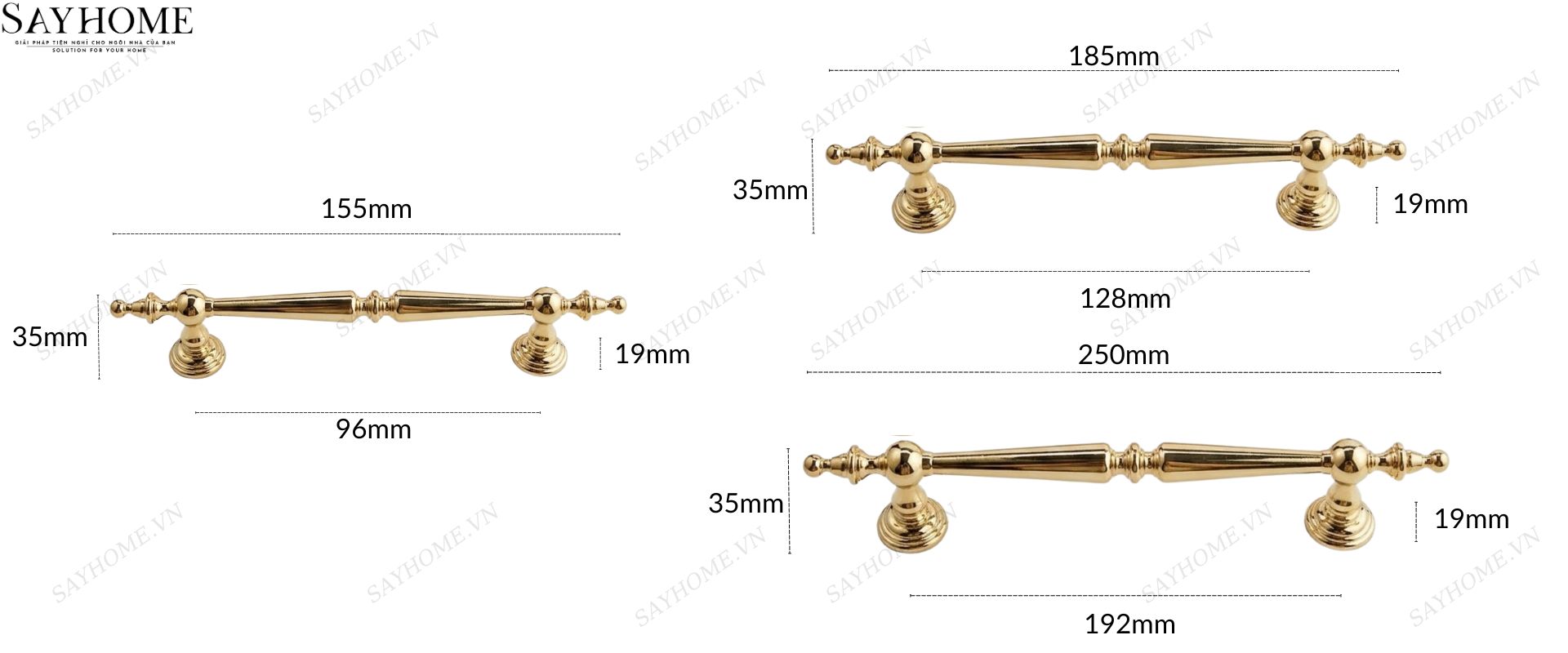 Thông số kĩ thuật Tay nắm đũa tân cổ điển vintage màu vàng gold 18k SH3088 tại Thành phố Hồ Chí Minh