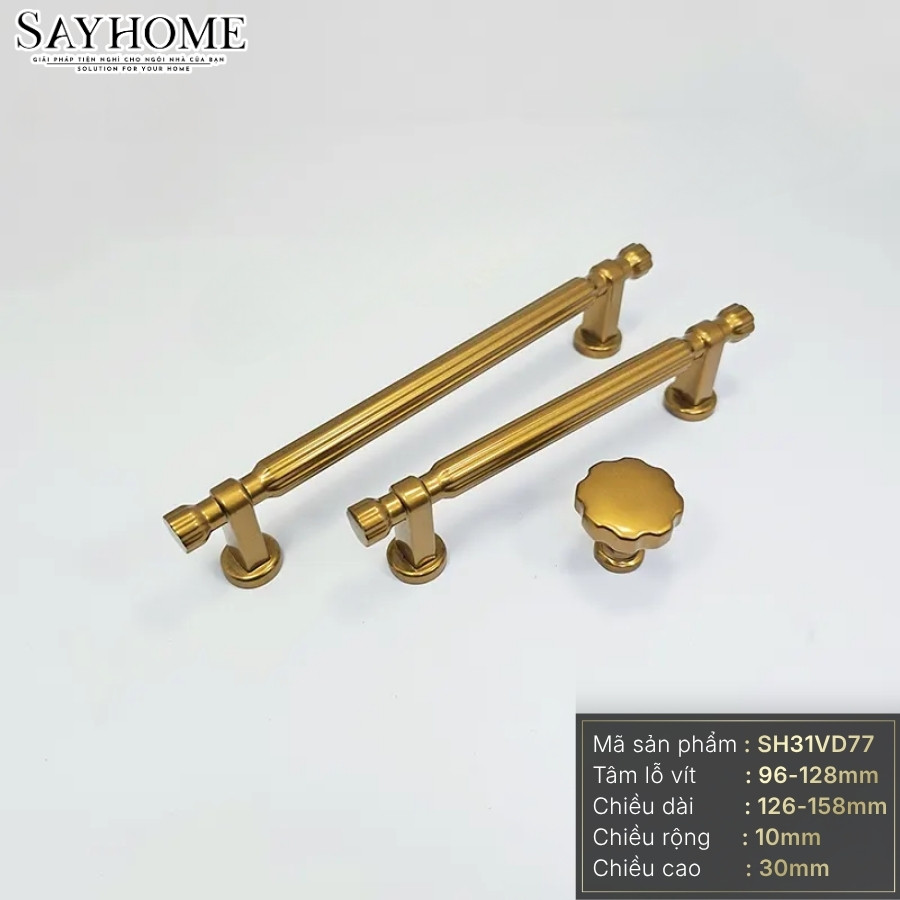 Tay nắm đũa tân cổ điển vintage màu vàng đồng SH31VD77 tại thành phố Hồ Chí Minh