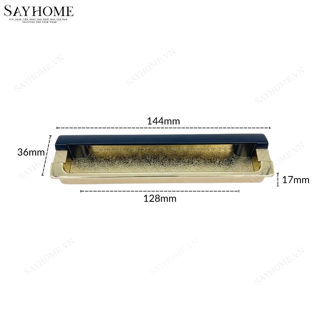 Tay nắm âm tủ hiện đại màu vàng đen SH50D77 tại thành phố Hồ Chí Minh