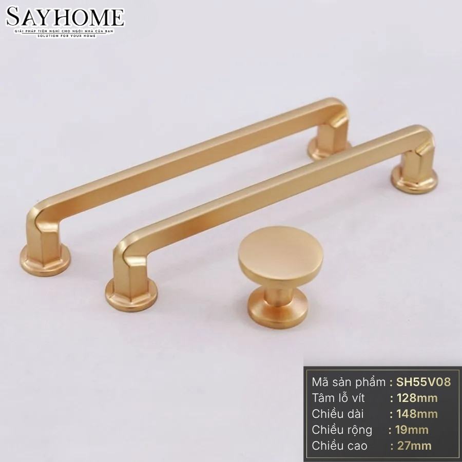 Tay nắm tủ hiện đại màu vàng gold SH55V08 tại thành phố Hồ Chí Minh