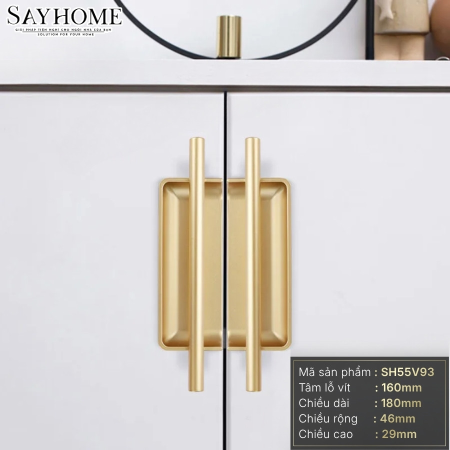 Tay nắm âm tủ hiện đại màu vàng gold SH55V93 tại thành phố Hồ Chí Minh