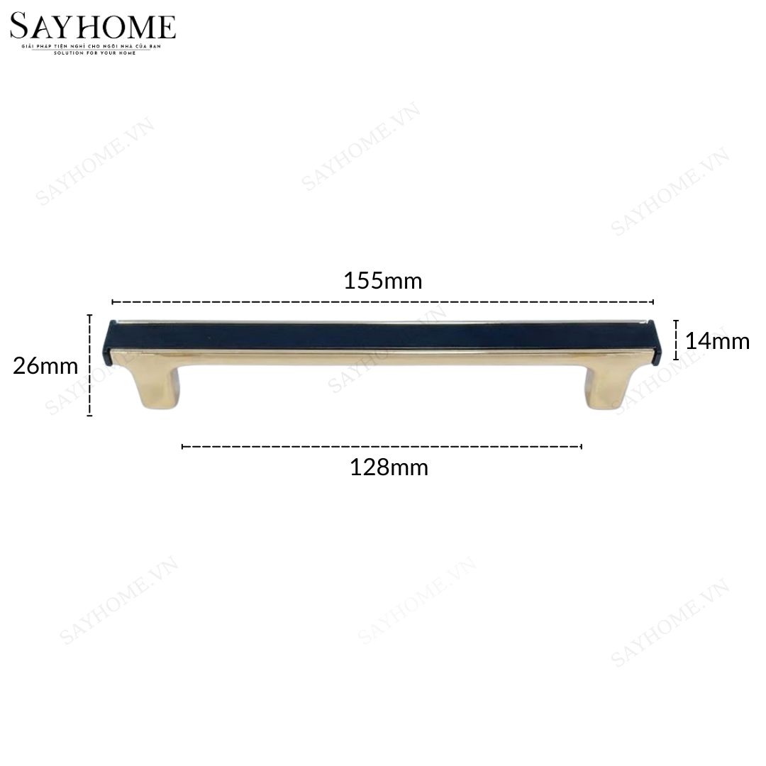 Tay nắm tủ hiện đại màu vàng gold đen SH5652 tại Tân Bình