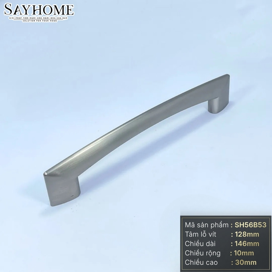 Tay nắm tủ hiện đại màu bạc SH56B53 tại Tân Bình