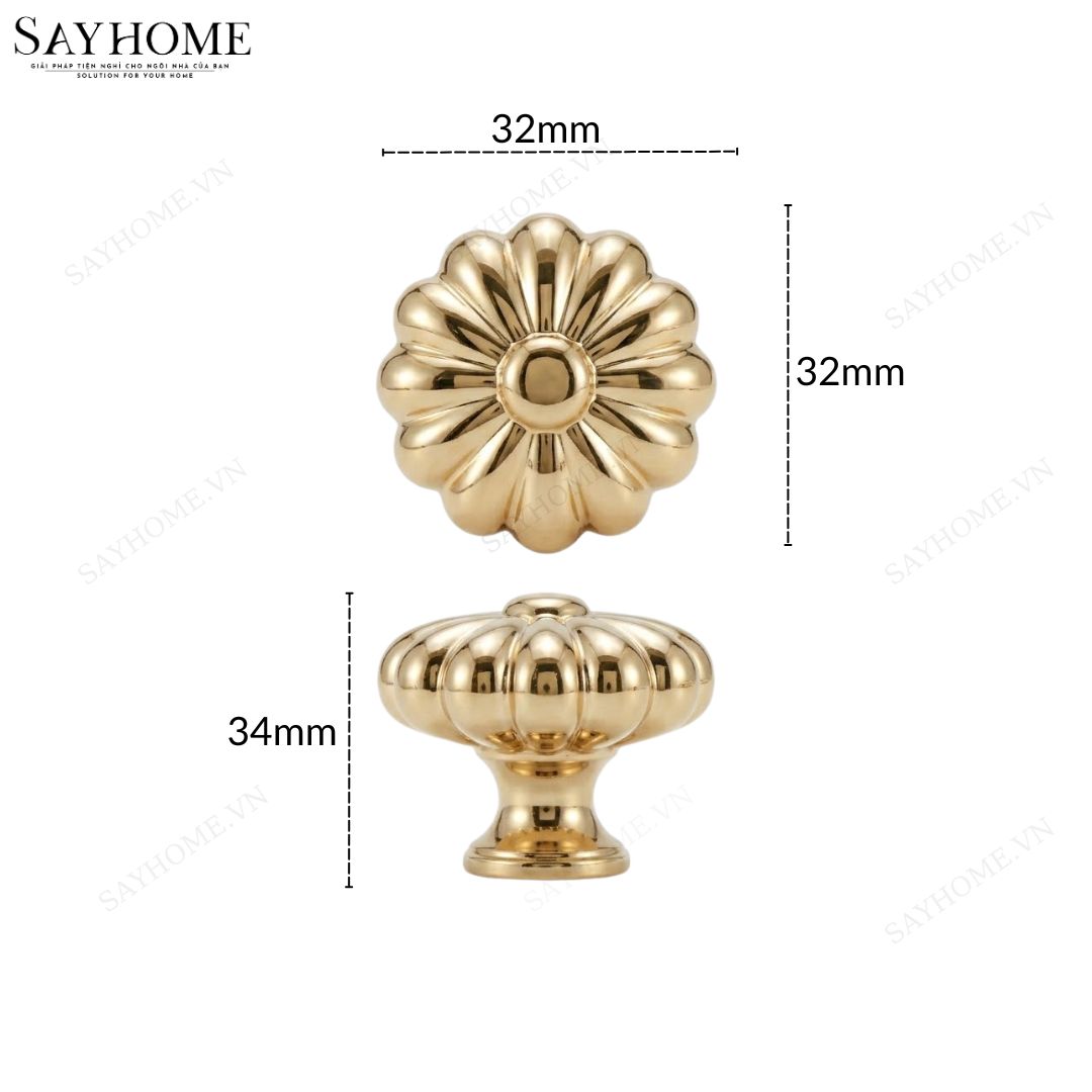 Núm tủ tân cổ điển vintage màu vàng gold SH8014 tại thành phố Hồ Chí Minh