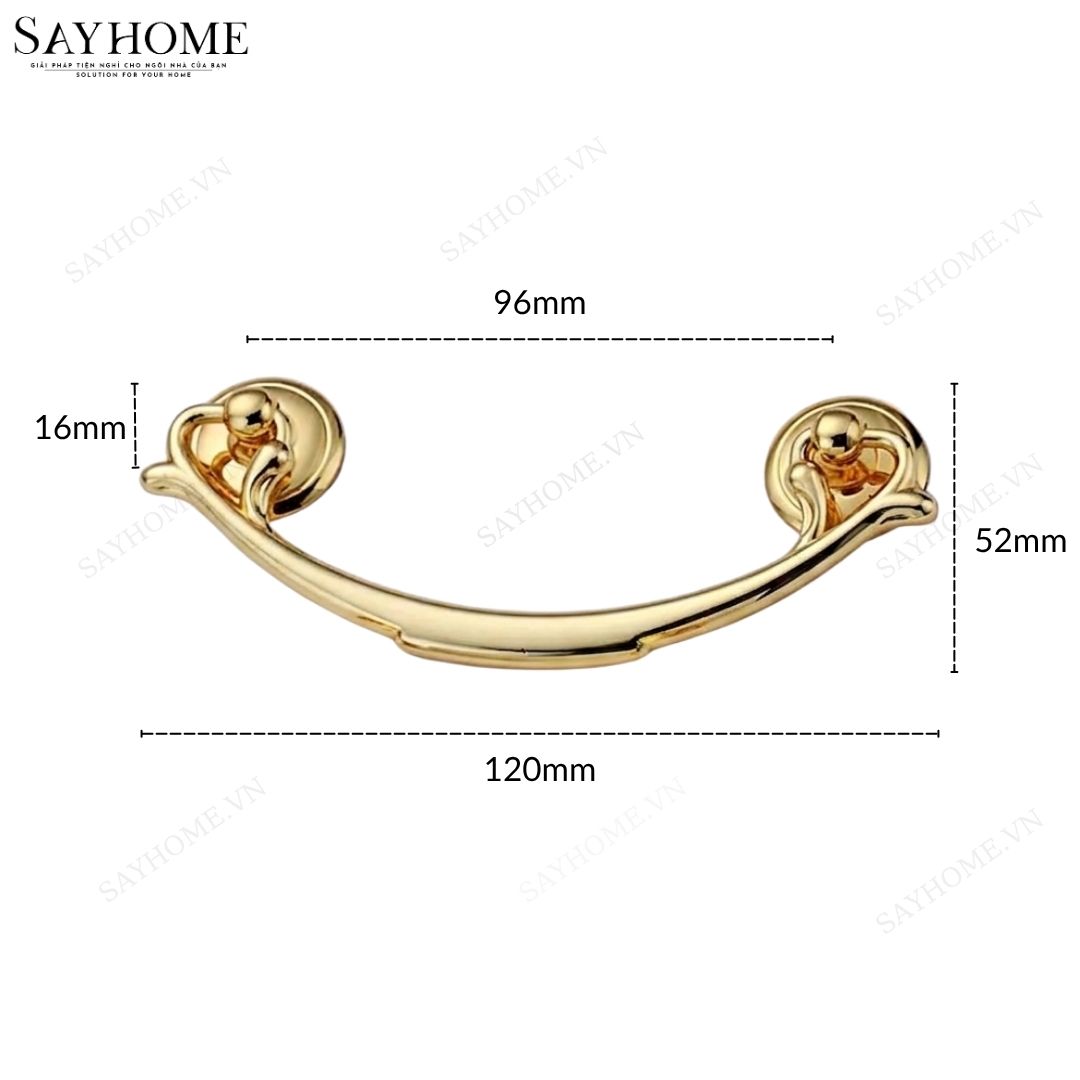 Tay nắm tủ tân cổ điển Vintage màu vàng gold 18k SH82V98 tại thành phố Hồ Chí Minh