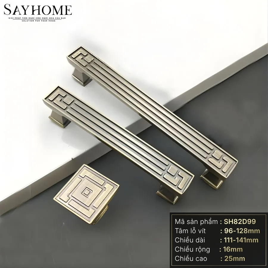 Tay nắm tủ tân cổ điển Vintage màu đồng SH82D99 tại thành phố Hồ Chí Minh