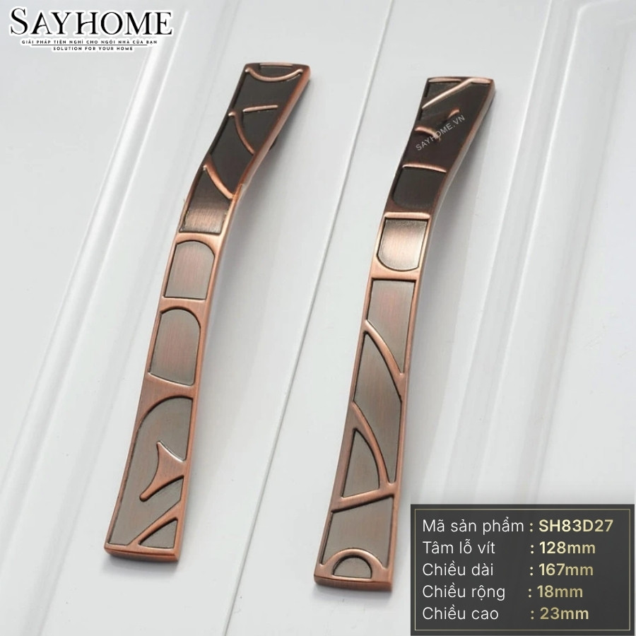 Tay nắm tủ tân cổ điển vintage màu đồng SH83D27 tại Tân Bình