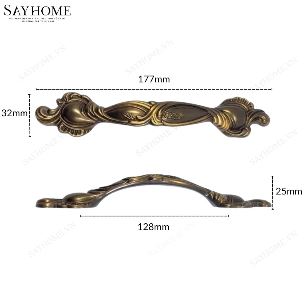 Tay nắm tủ tân cổ điển vintage màu vàng đồng SH88VD58 tại thành phố Hồ Chí Minh