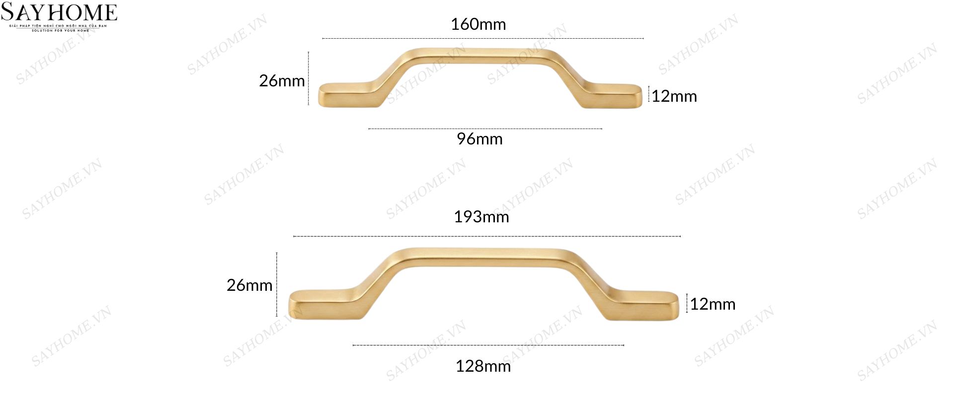 Tay nắm tủ hiện đại màu vàng gold SH88V95 tại thành phố Hồ Chí Minh