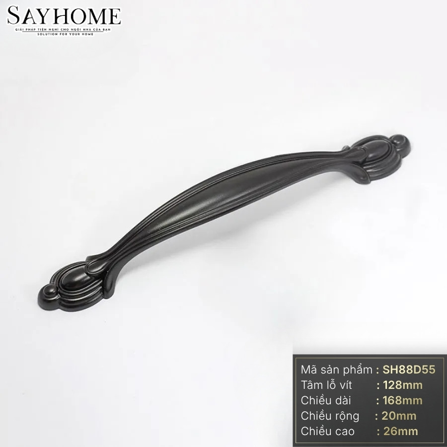 Tay nắm tủ tân cổ điển màu đen SH88D55 tại thành phố Hồ Chí Minh