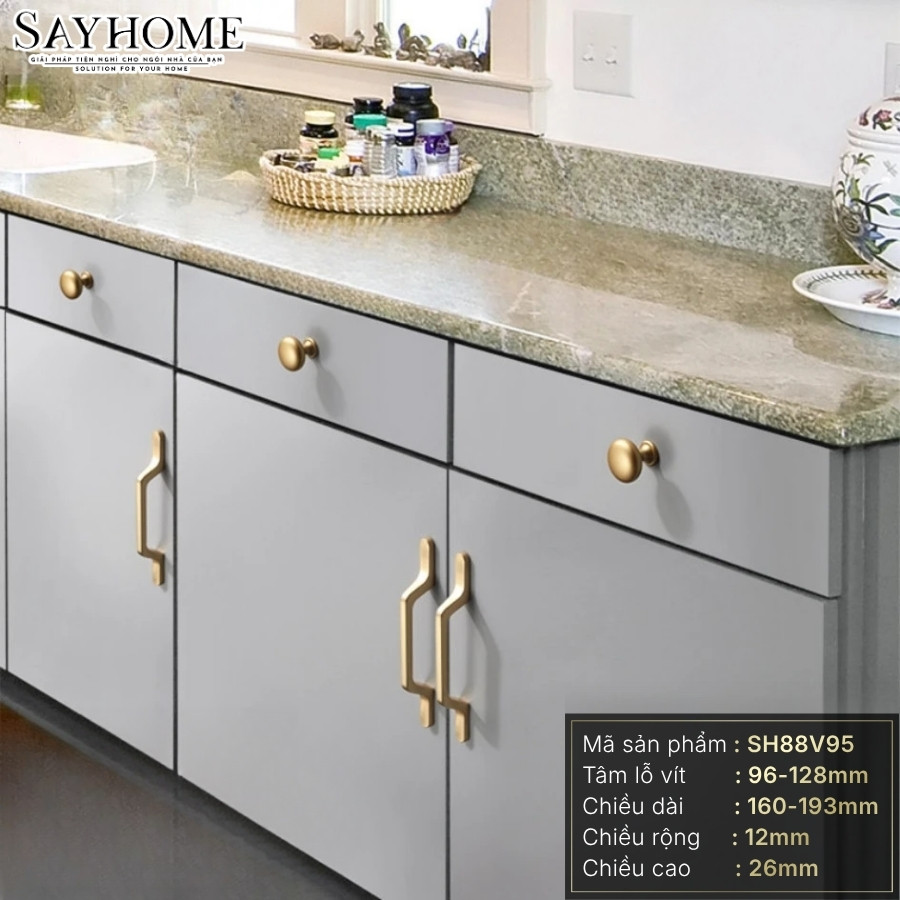 Tay nắm tủ hiện đại màu vàng gold SH88V95 tại thành phố Hồ Chí Minh