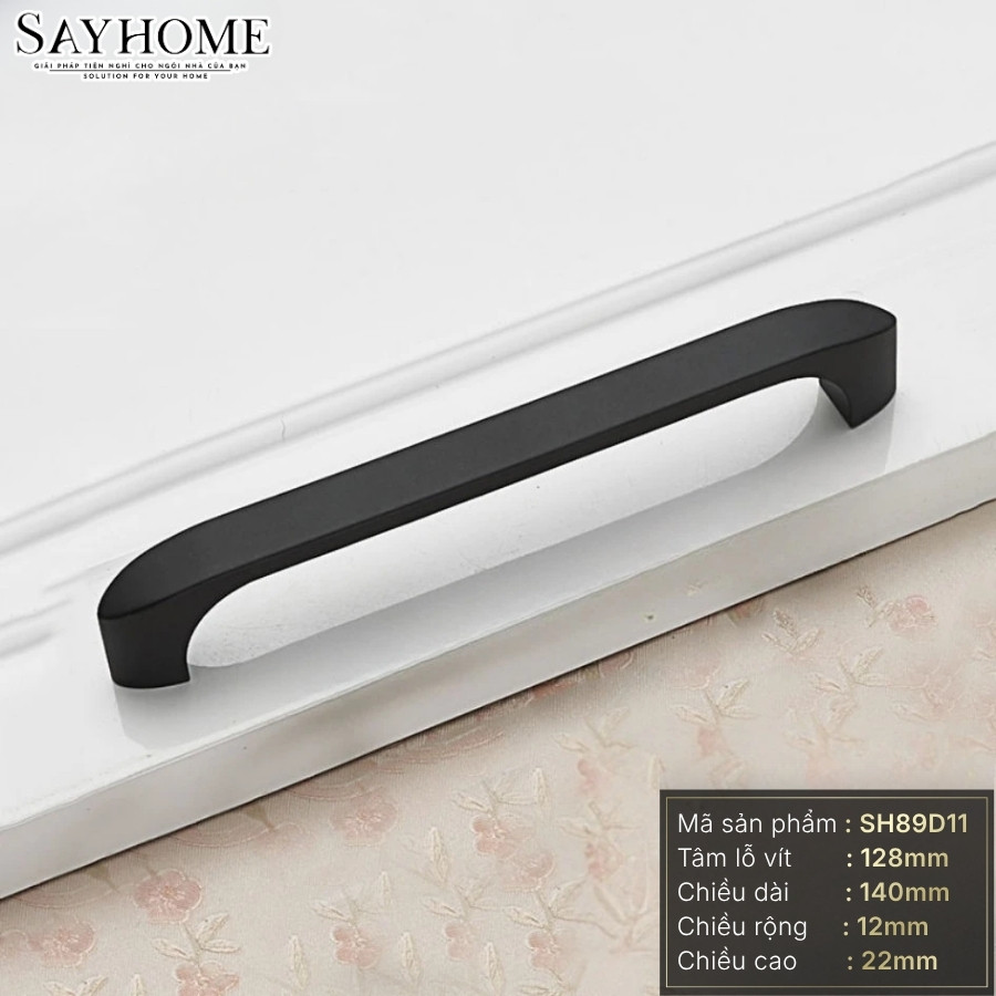 Tay nắm tủ hiện đại màu đen SH89D11 tại Tân Bình