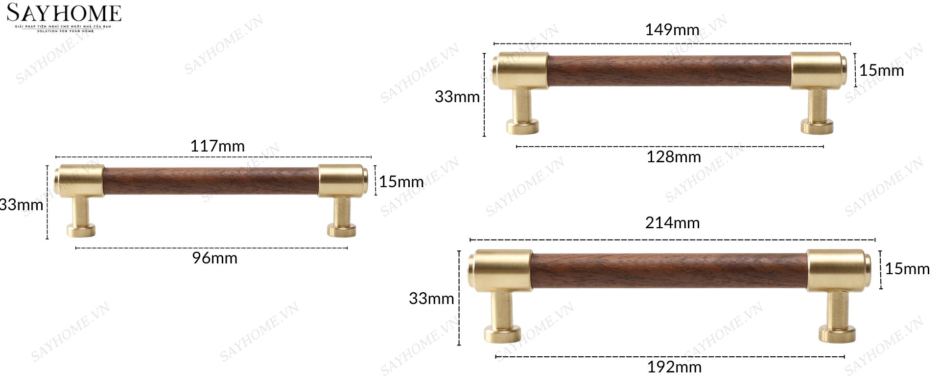 Tay nắm đũa tân cổ điển vintage màu vàng gold,&nbsp;gỗ óc chó SH90V66 tại thành phố Hồ Chí Minh